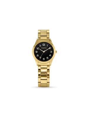 Tempo Men’s Gold Tone Black Dial Bracelet Watch