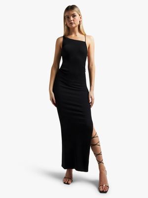 Women's Black Multi Strap Seamless Dress