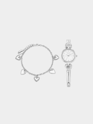 Tempo Silver Plated Skinny Bracelet Watch