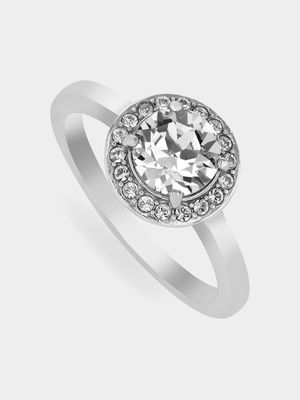 Sterling Silver Crystal Women's April Birthstone Ring