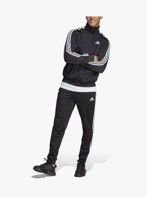 Men's adidas 3-stripes TRICOT Black/White TRACKSUIT