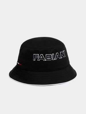 Fabiani Men's 3D Embroidered Black Bucket Hat