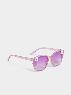 Girl's Purple Glitter Unicorn Glasses