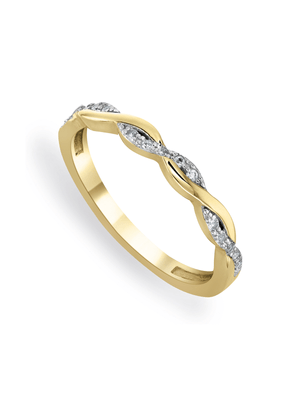 Yellow Gold & Moissanite Women's Twisted Anniversary Ring