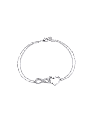 Sterling Silver Infinity Heart Bracelet