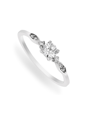 Sterling Silver Cubic Zirconia Vintage Solitaire Ring