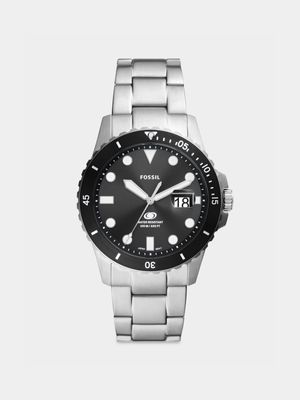 Fossil Blue Stainless Steel Black Dial Bracelet Watch