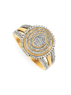9ct Yellow Halo Fireworks Ring