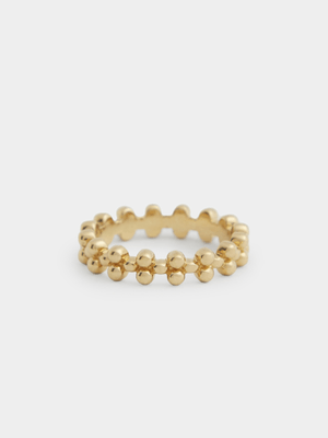 18ct Gold Plated Bobble Ring