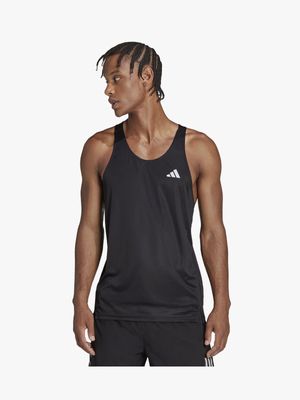 Mens adidas Own The Run Black Singlet Vest