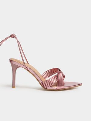 Women's Pink Wrap Around Strap Heels