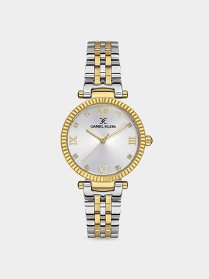 Daniel Klein Gold & Silver Plated Silver Dial Bracelet Watch
