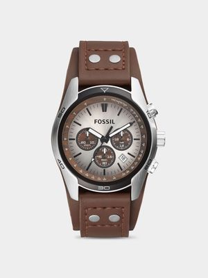 Fossil Men's Coachman Brown Leather Chronograph Watch