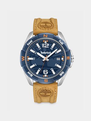 Timberland Millinocket Stainless Steel Navy Dial Tan Leather Watch