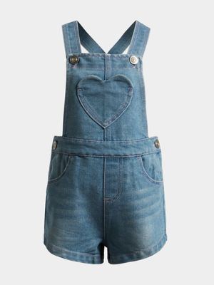 Younger Girl's Blue Denim Dungaree