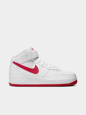 Nike Women's Air Froce 1 Mid White/Red Sneaker