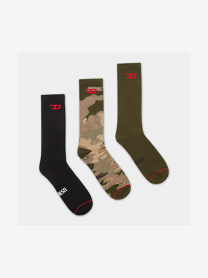 Men's Diesel Multi colour Skm-Ray-Three Pack Socks