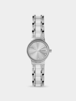 Skagen Women's Freja Lille Silver Plated Stainless Steel & Ceramic Bracelet Watch