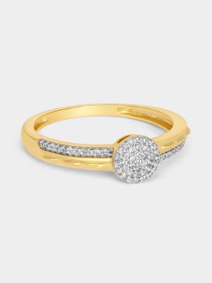 Yellow Gold 0.09ct Diamond Round Multi-Stone Pavé Ring