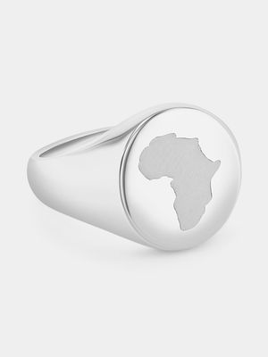 Stainless Steel Africa Round Signet Ring
