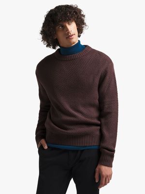 Men's Brown Cable Knit Jersey