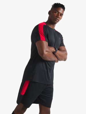 Mens TS Black/Red Knit Football Shorts