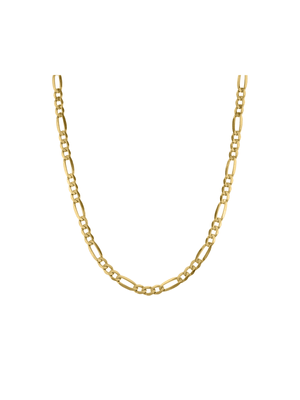 Yellow Gold Bevelled Figaro Chain