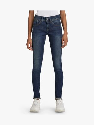 G-Star Women's Blue Lynn Mid Super Skinny Jeans