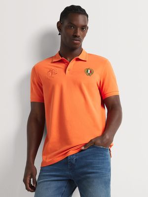 Fabiani Men's Applique Orange Polo