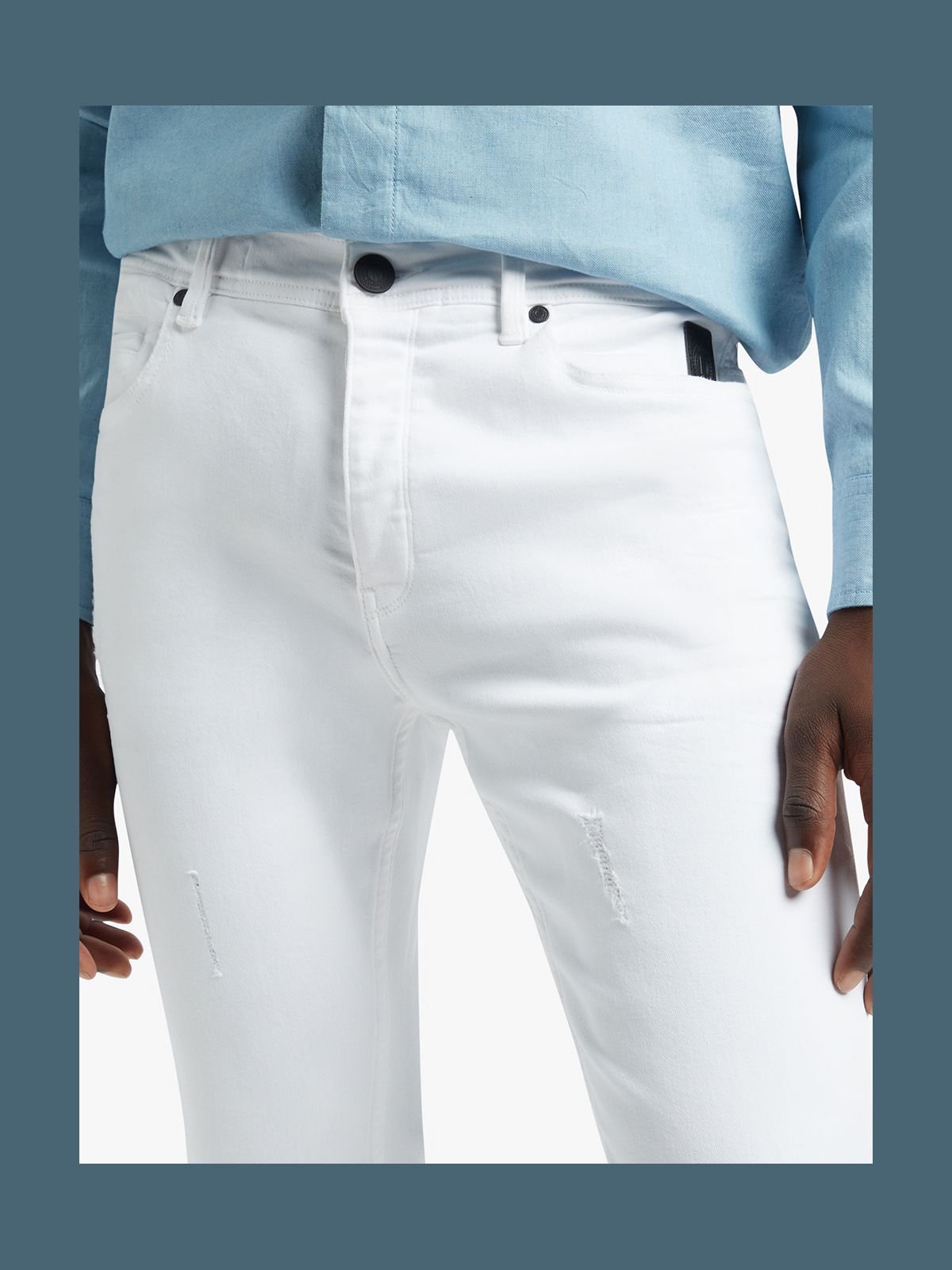 Fabiani Men's Denim Di Lusso White Skinny Denim - Bash.com