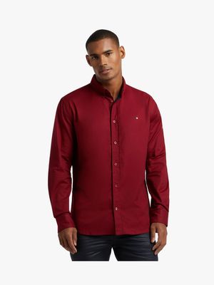 Men's Fabiani Plain Oxford Red Shirt