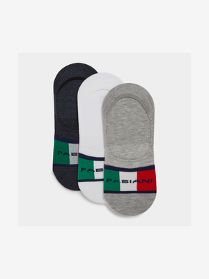 Fabiani Men's 3-Pack Multicolour Invisible Socks