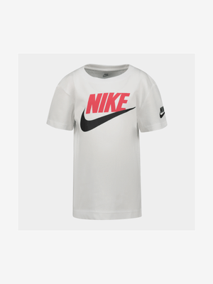Nike Boys Kids Futura Evergreen White T-shirt