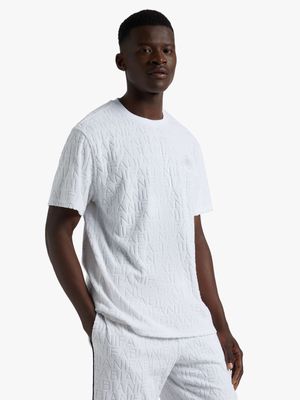 Fabiani Men's All Over Print Towelling White T-Shirt