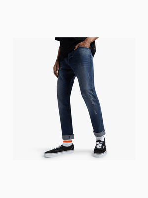 Redbat Men's Dark Blue Straight Leg Jeans
