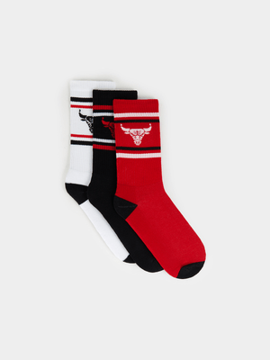 NBA Chicago Bulls 3-Pack Multicolour Knit Socks