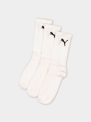 Puma Unisex 3-Pack Tennis White Socks