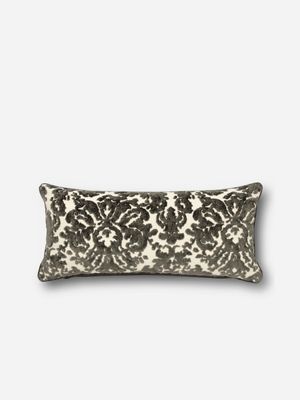 Velvet Damask Scatter Cushion Grey 30x65