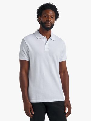 Jet Men's White Basic Golfers Shirt
