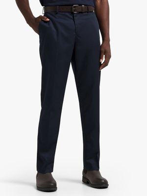 Jet Men's Formal Pleated Trousers in Dark Blue