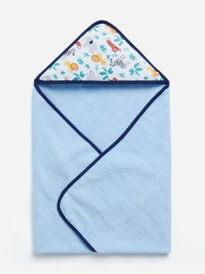 Jet Infant Boys Blue Safari Hooded Towel
