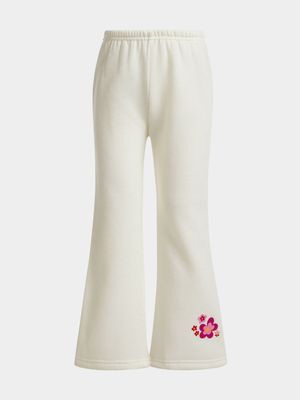 Jet Younger Girls Cream Flare Active Pants