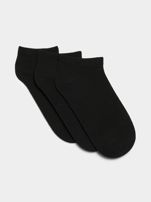 Jet Women's 3 Pack Black Lowcut Socks