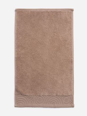 Jet Home Mocha Inspire Pattern Guest Towel