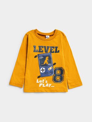 Jet Toddler Boys Mustard Long Sleeve Graphic T-shirt