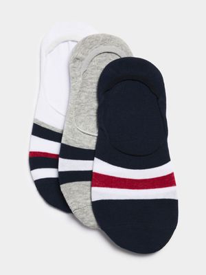 Jet Men's 3 Pack Nautical Stripe Secret Sock