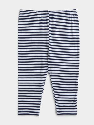 Jet Toddler Girls Navy/White Striped Leggings