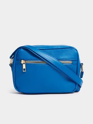 Jet Women's Blue Double Zip Crossbody Handbag