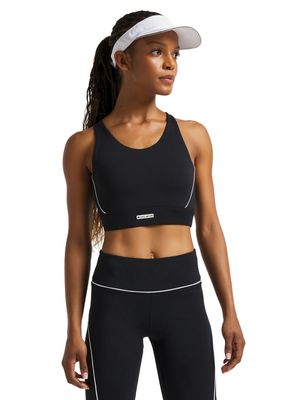 Womens TS Piped Racerback Black/White Crop