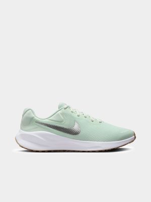 Womens Nike Revolution 7 Green/Metallic Silver Running Shoes